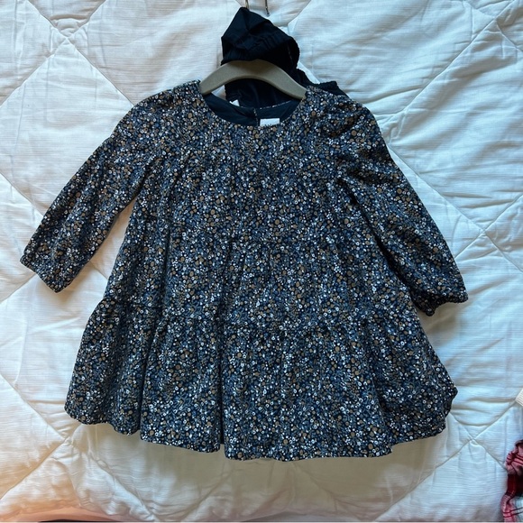 GAP Other - Baby Gap corded velvet floral ruffle dress size 6-12 month